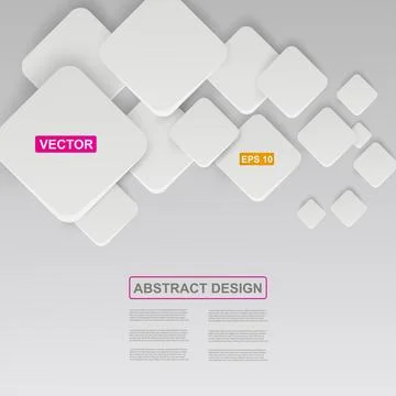 3D geometric background. Cubes composition. Abstract white blocks and rhombus Stock Illustration