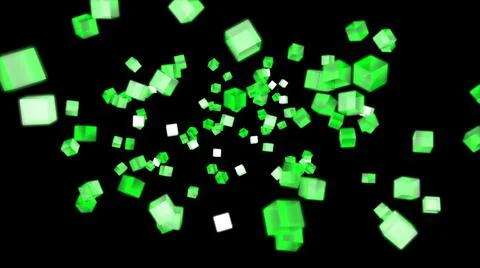 3D geometric background of green shapes. Neon green. Stock Illustration