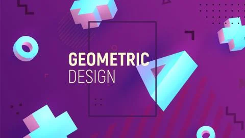 3D geometric background Stock Illustration