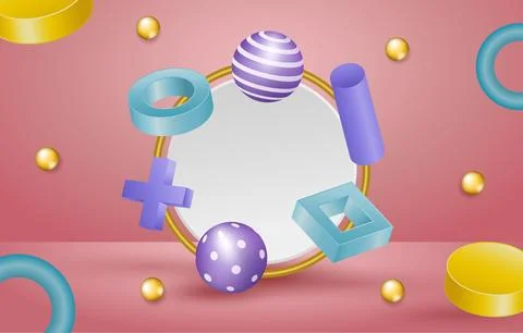 3D-geometric-background 库存插图