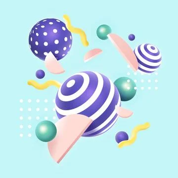 3D-geometric-background 库存插图