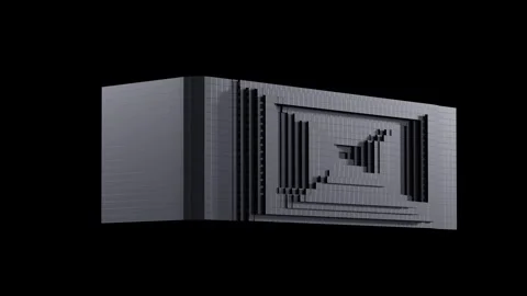 3D Geometric Block Tunnel Breaking Through Screen Naked-Eye 3D Tech Background 库存影片 331926482