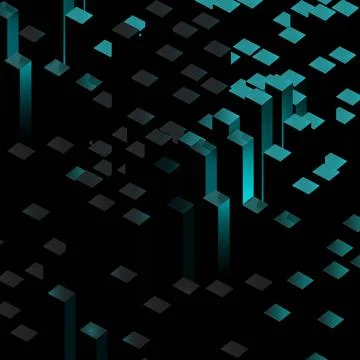 3D geometric cube background with blue light. Stock Illustration