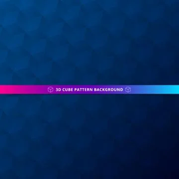 3D geometric cube seamless pattern blue background. Stock Illustration