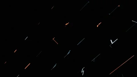 3D geometric drawing on black backgroun. Animation. Movement of neon lines in Stock Footage 130565945