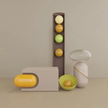 3D geometric empty podium for product palcement Stock Illustration