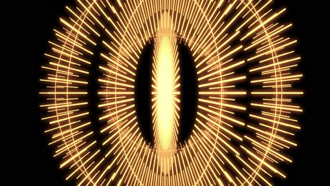 3D Geometric Eyeball Audio Reactive Bouncing Yellow M VJ Loop Animation Video stock 159039650