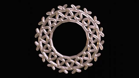 3d Geometric Frame Rotation Against Black Background Stock Footage 297868883