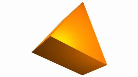 3D geometric golden triangle shape on a white background. Mathematical conc.. Ilustração Stock