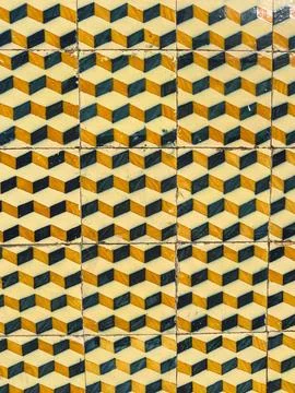 3D geometric illusion tile background pattern 스톡 일러스트