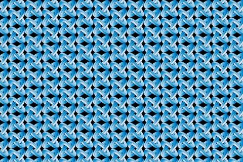 3D Geometric Interlocking Blue Knot Background Abstract Modern Pattern Stock Illustration