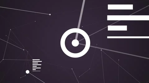 3D geometric loop animation of connected pulsing dots and pretended text Stock Footage 249626520