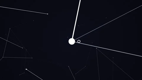 3D geometric loop animation of connected opacity pulsing dots and dynamic camera Stock Footage 250810656