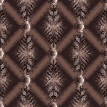 3d geometric meander seamless pattern. Modern abstract lattice r Stock Illustration