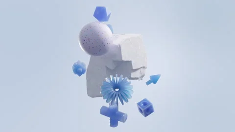 3D Geometric Objects Collision Abstract Motion Design Background 스톡 동영상 281603113