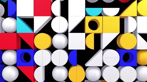 3d Geometric pattern modern pop background. Stock Footage 236641308