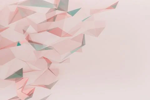 3D geometric pattern in soft pink tones with triangles, pyramids and edges as Illustrazione stock