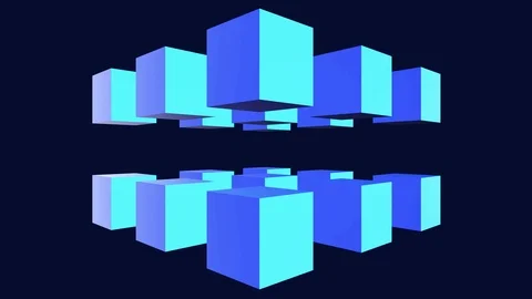 3d geometric polygonal rotation on dark violet background. Stock Footage 114963037