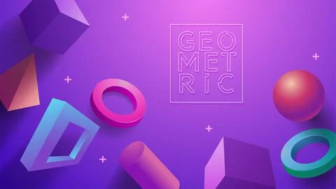 3d geometric shape background Stock Illustration