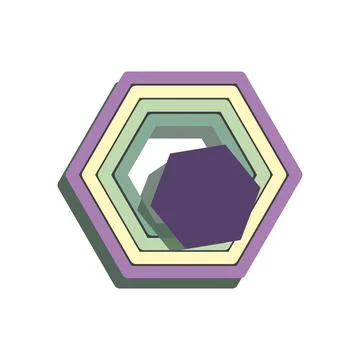 3D geometric shape puzzle Stock Illustration