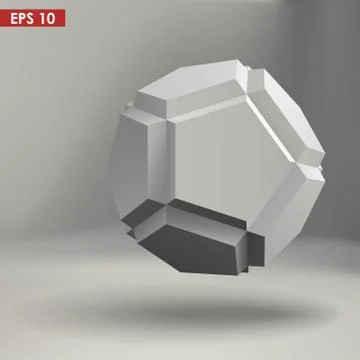 3d geometric shape vector illustration Stock Illustration