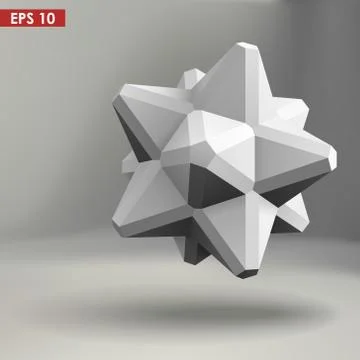 3d geometric shape vector illustration Stock Illustration
