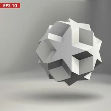 3d geometric shape vector illustration Stock Illustration