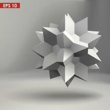 3d geometric shape vector illustration Stock Illustration