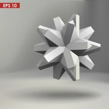 3d geometric shape vector illustration Stock Illustration