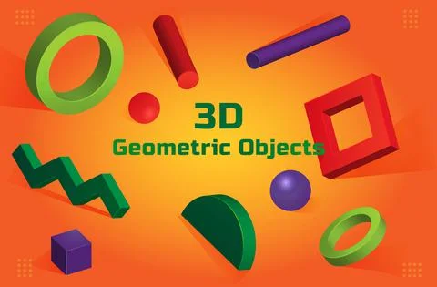 3d geometric shapes background template vector illustration Stock Illustration