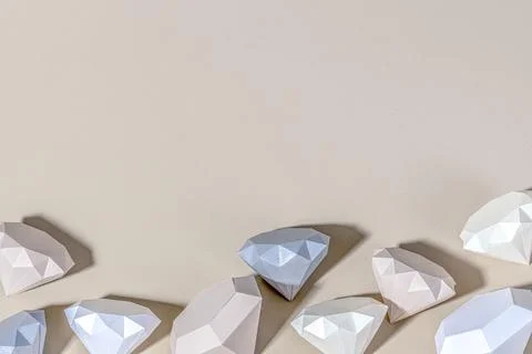 3D geometric shapes on a beige background Stock Photos