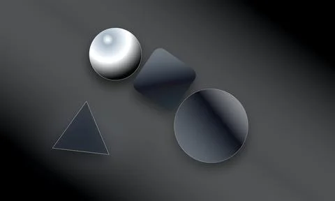 3D Geometric Shapes Composition Featuring Sphere Cube And Circle Design 스톡 일러스트