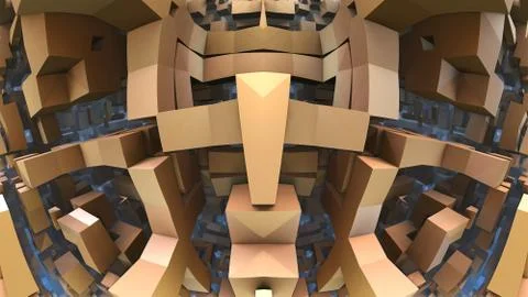 3D geometric shapes floating in space, 3D Labyrinth or Maze 스톡 일러스트