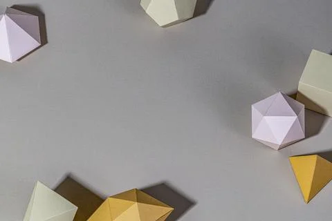 3D geometric shapes on a gray background Stock Photos