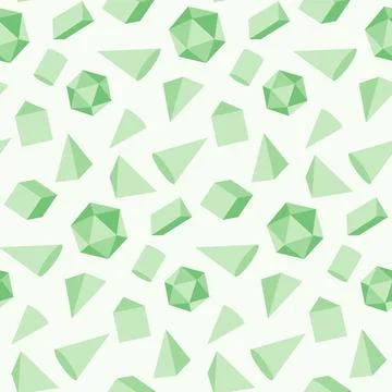 3D Geometric Shapes seamless background, volumetric geometrical shapes Stock Illustration