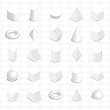 3D geometric shapes, vector illustration. 스톡 일러스트