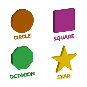 3D Geometric Shapes Vector Illustration Stock Illustration