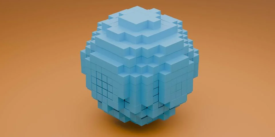 3D geometric sphere made of cubes Stock Illustration