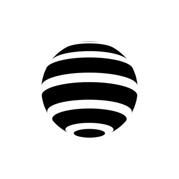 3D geometric striped rounded shape sphere vector Illustrazione stock