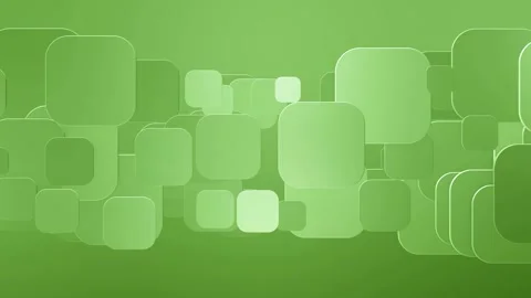 3d Geometric vibrant green background with rounded squares moving horizontally Video stock 221480248