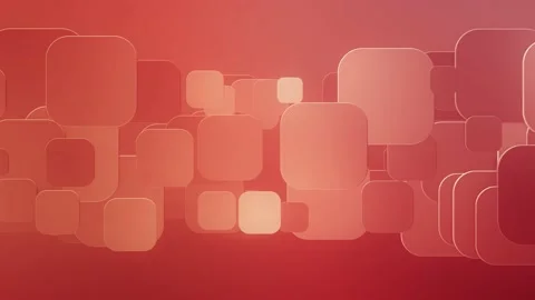 3d Geometric vibrant red background with rounded squares moving horizontally Stock Footage 221480359