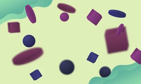 3d geometric with wavy shape background. Stock Illustration