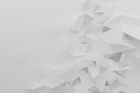 3D geometric white pattern with triangles, pyramids and edges as abstract rid 스톡 일러스트