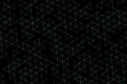 3d geometric wireframe cubes on black background Stock Illustration