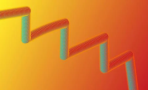 3D geometric zigzag shape tube. Abstract fluid geometric background. Abstract Stock Illustration