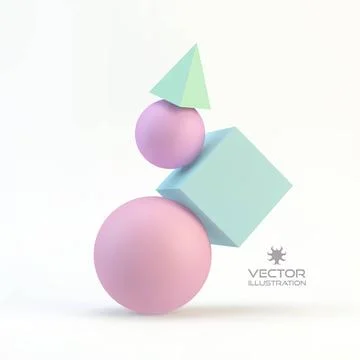 3d geometrical composition. Abstract vector illustration. 3d geometrical c... Stock Photos