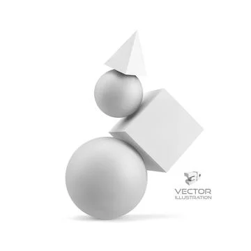 3d geometrical composition. Abstract vector illustration. 3d geometrical c... Stock Photos