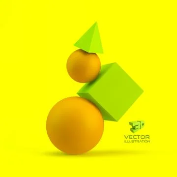 3d geometrical composition Stock Illustration