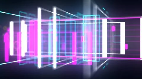  3D geometrical neon space background VJ loop Colorful 3D geometrical neon... Stock Photos