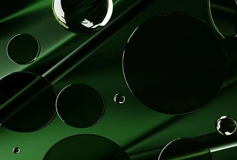 3D Geometry Glass on Green Background Stock Illustration